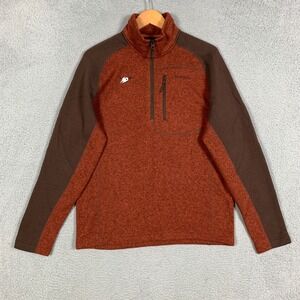 Simms Rivershed Sweater Men's Medium M Rusty Red 1/4 Zip Pullover Fleece Fishing
